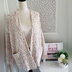 Cream Confetti Rainbow Cardigan Sweater